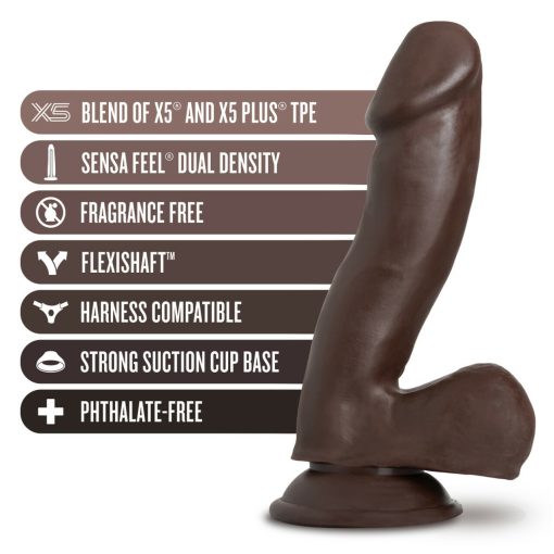 Au Naturel Troy 6In Dildo Chocolate - Image 4
