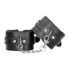 Black & White Hand Cuffs W/ Straps Bonded Leather Cuffs 3