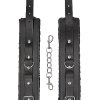 Black & White Hand Cuffs W/ Straps Bonded Leather - Image 3