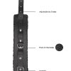 Black & White Hand Cuffs W/ Straps Bonded Leather - Image 4