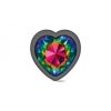 Cheeky Charms Heart Rainbow Large Gunmetal Butt Plug - Image 4
