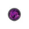 Cheeky Charms Round Purple Large Gunmetal Butt Plug - Image 4