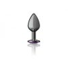 Cheeky Charms Round Purple Medium Gunmetal Butt Plug - Image 3