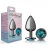 Cheeky Charms Round Teal Large Gunmetal Butt Plug Anal Probes 3