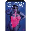 Glow All Nighter Harness Bodysuit Neon Pink Q/S - Image 3