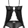 Passion Pointe Baby Doll & Panty Set Black S/M - Image 3