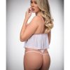 Pinklicious 2Pc Sheer Cropped Babydoll Millenial White O/S Naughty Role Play 3