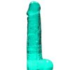 Realrock 8In Realistic Dildo W/ Balls Turquoise - Image 4