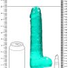 Realrock 9In Realistic Dildo W/ Balls Turquoise - Image 3