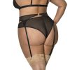 Sassy Bra Garter & Rouched Panty Black 2Xl - Image 3