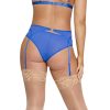 Sassy Bra Garter & Rouched Panty Cobalt L/Xl - Image 3