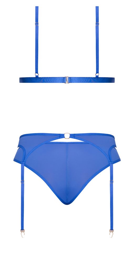 Sassy Bra Garter & Rouched Panty Cobalt L/Xl - Image 4