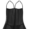 Sassy Cupless Babydoll & Panty Set Black 2Xl - Image 4