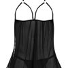 Sassy Cupless Babydoll & Panty Set Black L/Xl - Image 4