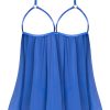 Sassy Cupless Babydoll & Panty Set Cobalt 2Xl - Image 4