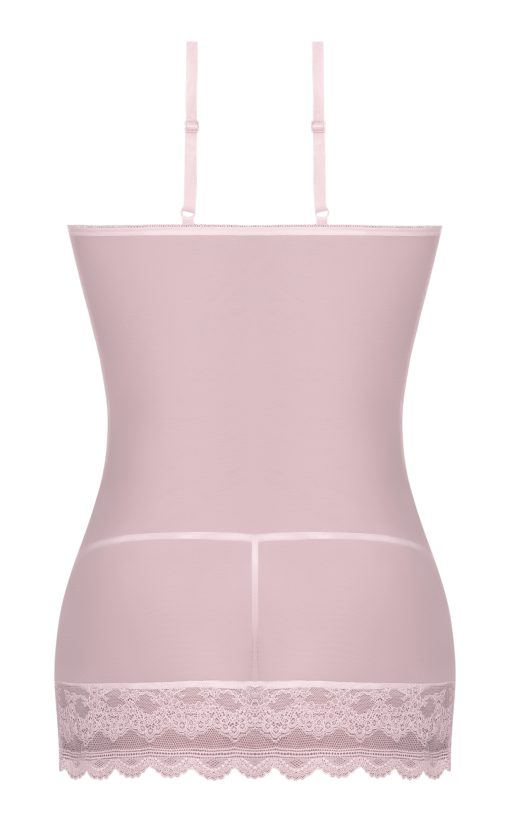 Seabreeze Lace Up Chemise & G Set Blush 2Xl Naughty Role Play Main Image