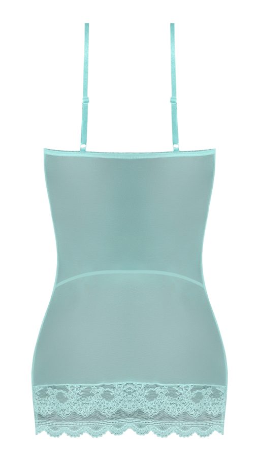 Seabreeze Lace Up Chemise & G Set Turquoise S/M - Image 4