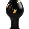Secret Kisses 3.5In Glass Plug Black & Gold Prostate Massagers Main Image