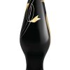 Secret Kisses 4.5In Wide Glass Plug Black & Gold Prostate Massagers Main Image
