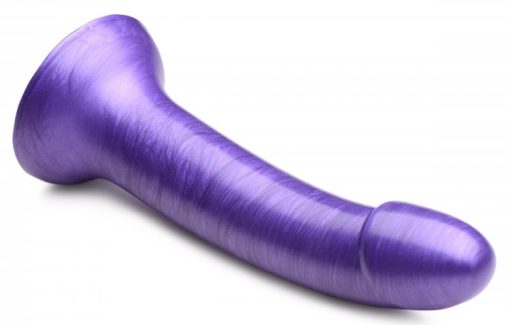 Strap U G-Tastic 7In Metallic Silicone Dildo Purple - Image 4