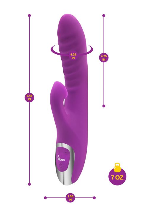 Viben Frenzy Rabbit Vibe W/ Clit Suction Berry - Image 4