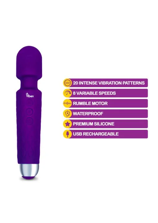 Viben Tempest Intense Wand Massager Violet - Image 3